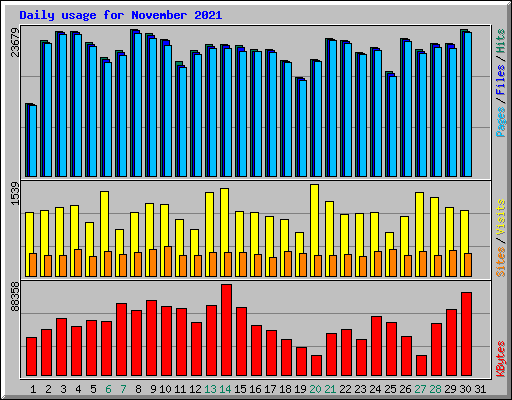 Daily usage for November 2021