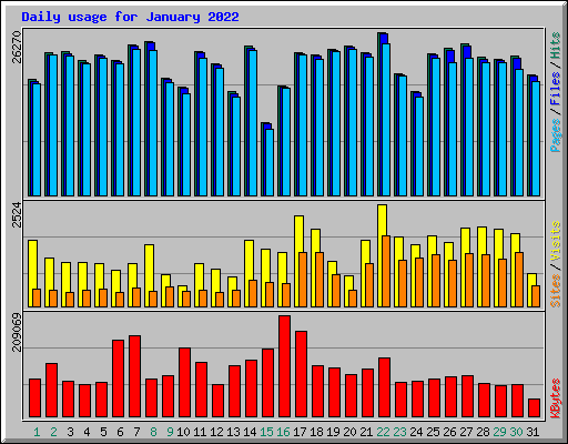 Daily usage for January 2022