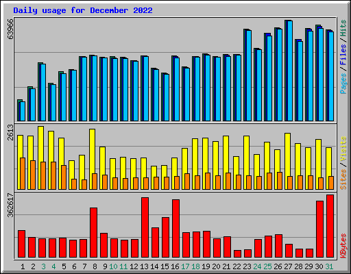 Daily usage for December 2022