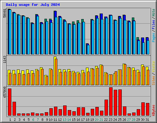 Daily usage for July 2024