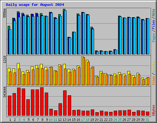 Daily usage for August 2024