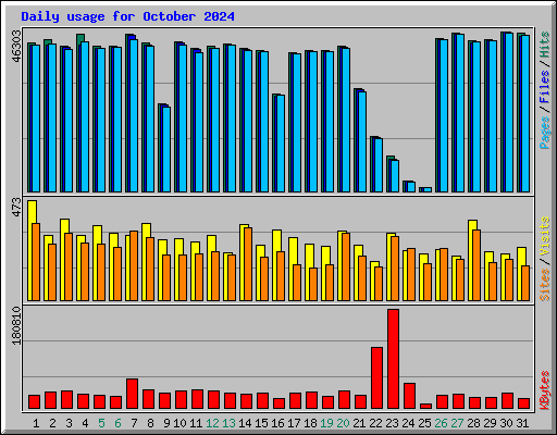 Daily usage for October 2024