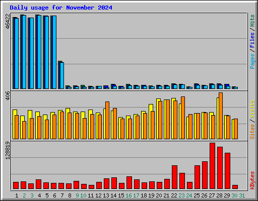 Daily usage for November 2024