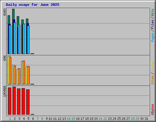 Daily usage for June 2025