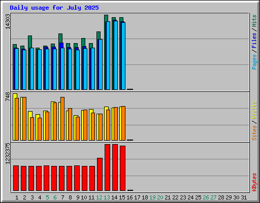 Daily usage for July 2025