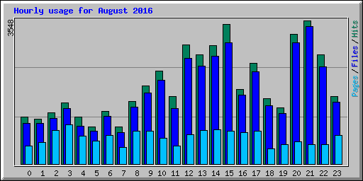 Hourly usage for August 2016