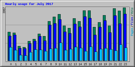 Hourly usage for July 2017