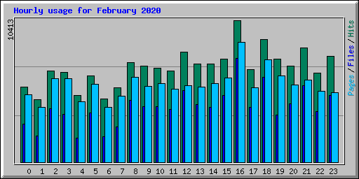 Hourly usage for February 2020