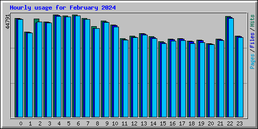 Hourly usage for February 2024