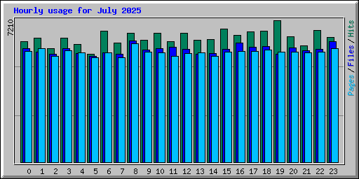 Hourly usage for July 2025